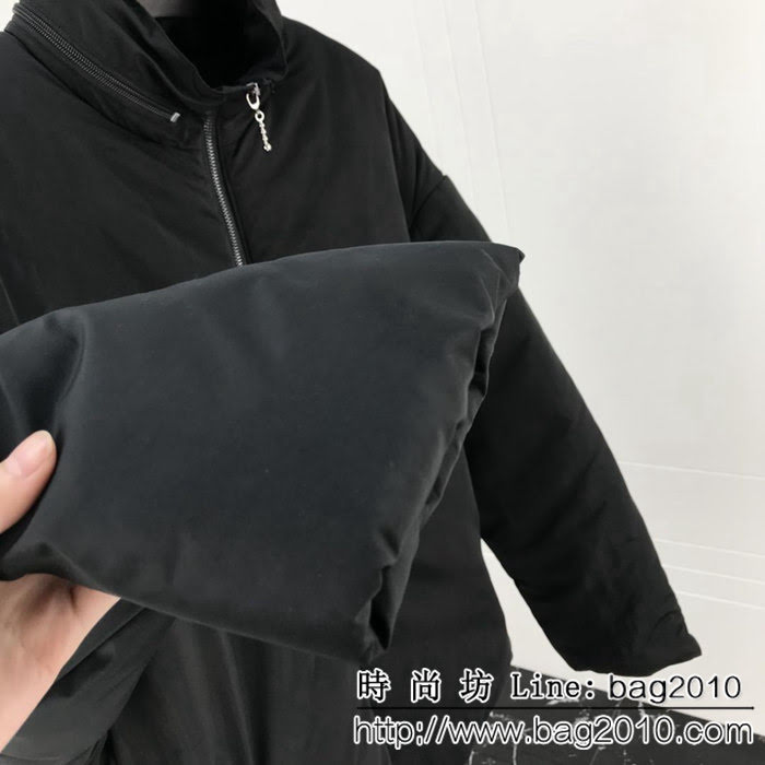 BALENCIAGA巴黎世家 18ss秋冬新款 黑色廓形字母印花 百搭款 棉服外套 OS寬鬆版 情侶款 ydi1521